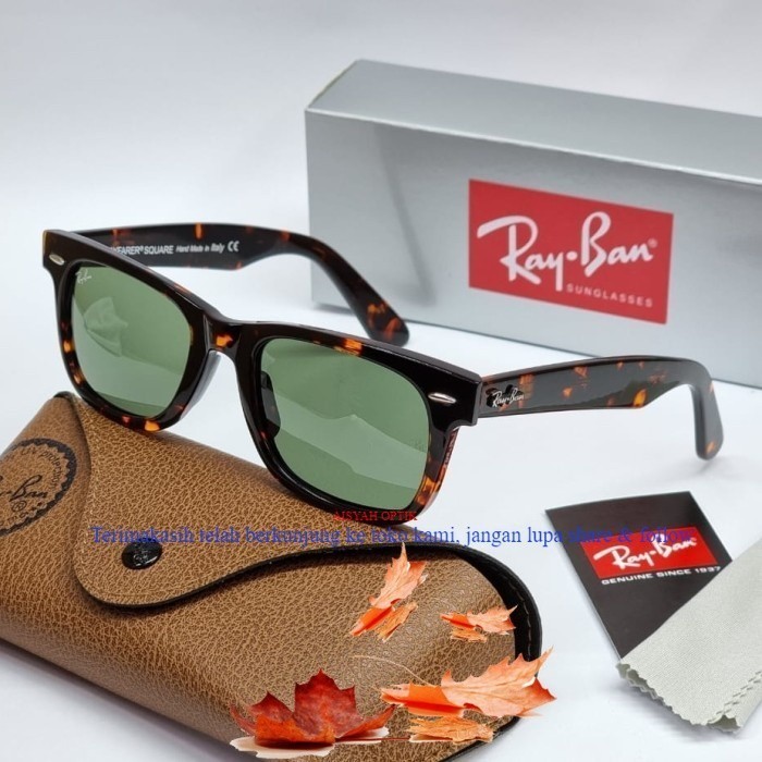 Kacamata Hitam wayfarer miring Rb2151 square - black original