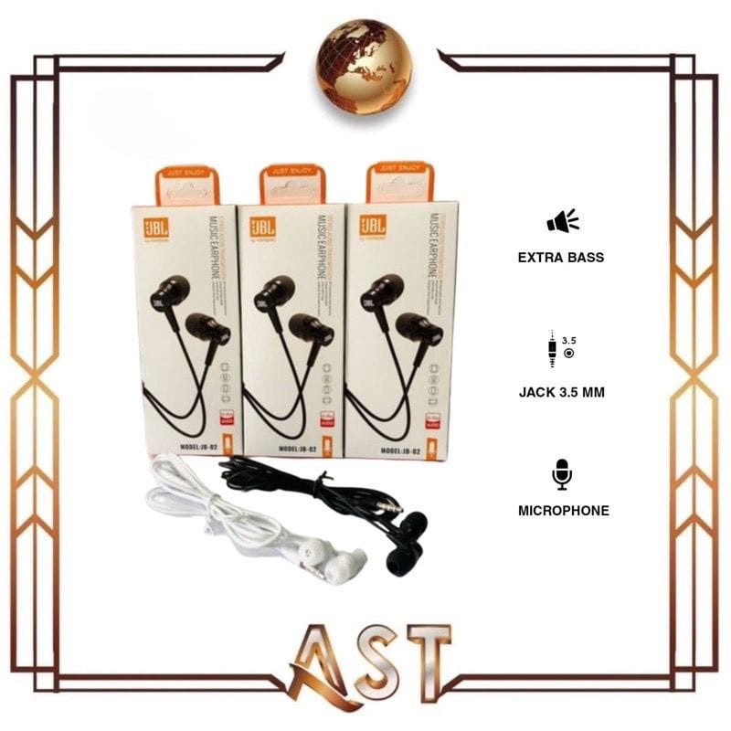 Headset JB02 Handsfree JB-02 Earphone JB 02 Music Stereo