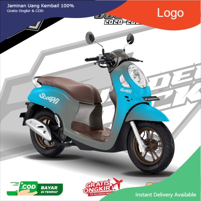 COD Decal Sticker Scoopy New Full body 2020 2021 2022 2023 DS T.09 - Biru, glossy