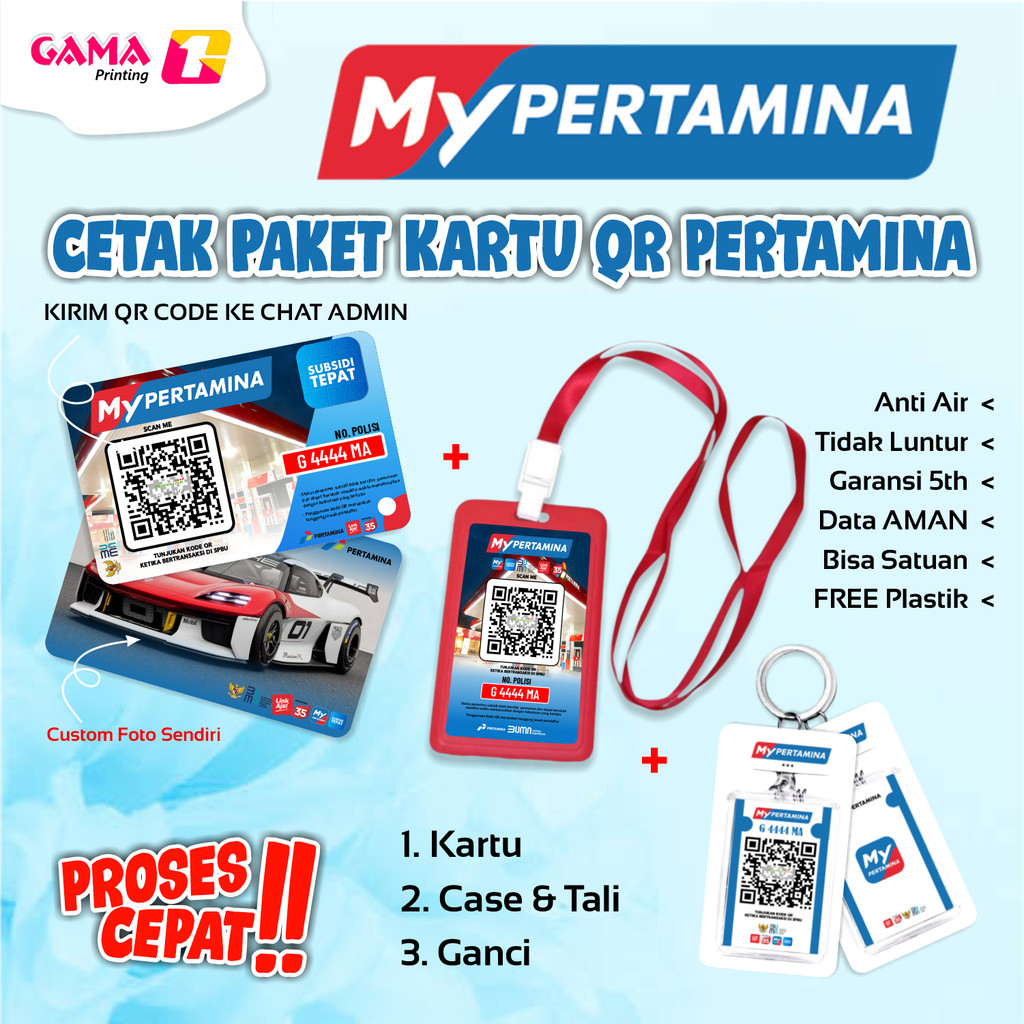 

Cetak ID Card Kartu Barcode Pertamina Custom Cepat Sehari Jadi Bahan PVC Tebal dengan Tali dan Ganci