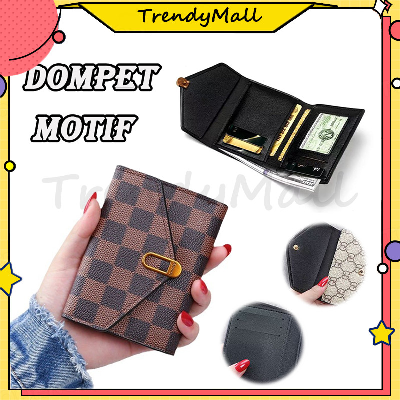 Dompet Kartu Wanita/Dompet koin lipat tiga portabel