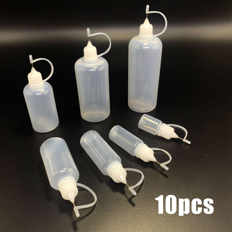 

10pcs 10/20/30ml Botol Lem Quilling Glue Applicator Bottle Botol Minyak Scrapbook Kertas Cair