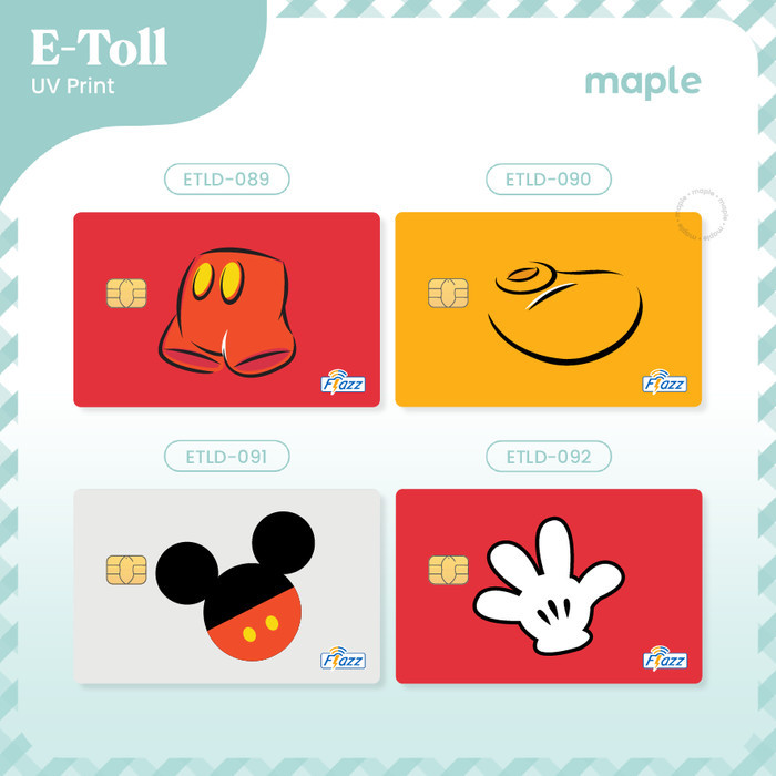 Maple Mickey Emoney Kartu Etoll E-toll E-Money Flazz BCA Gen 2 Brizzi Tapcash Custom UV Print Aesthe