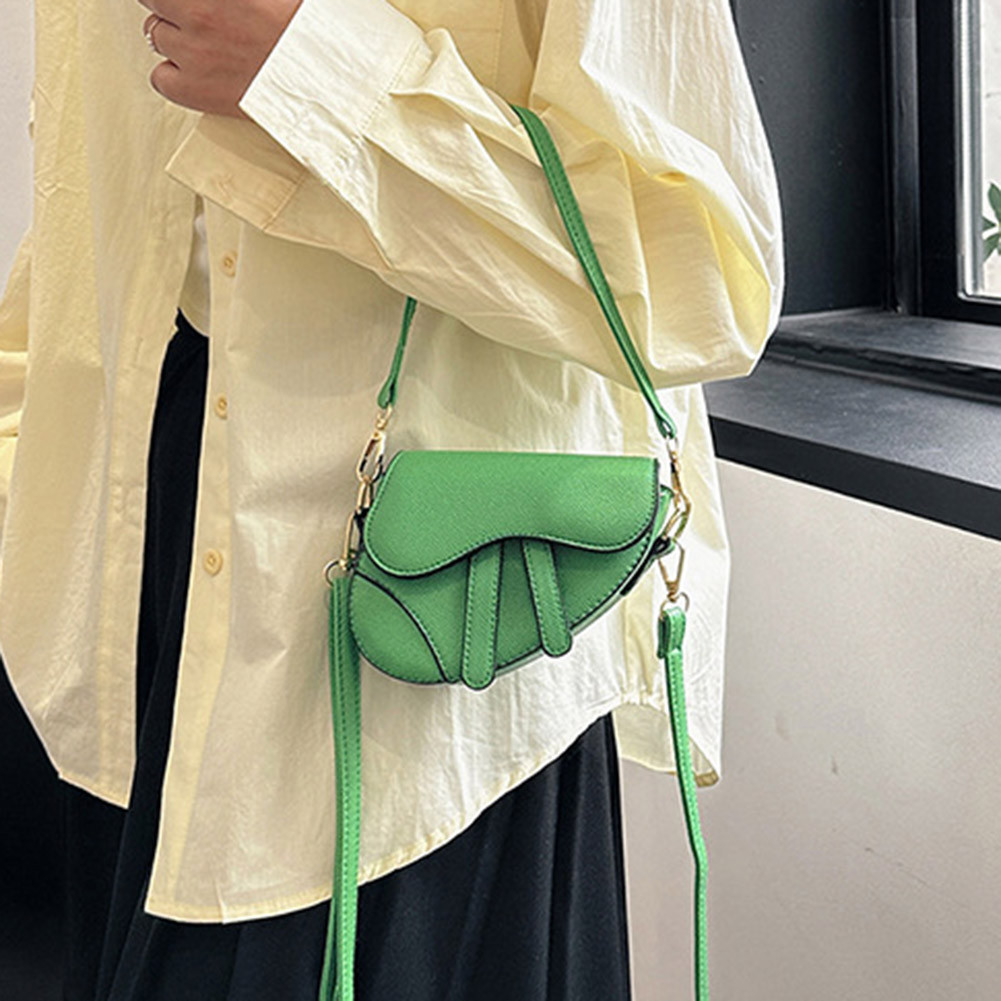 

Women Fashion Mini Handbags Hasp Zipper Messenger Bags Saddle Bag Solid Color Casual Simple Inside Lock Ornament Bag