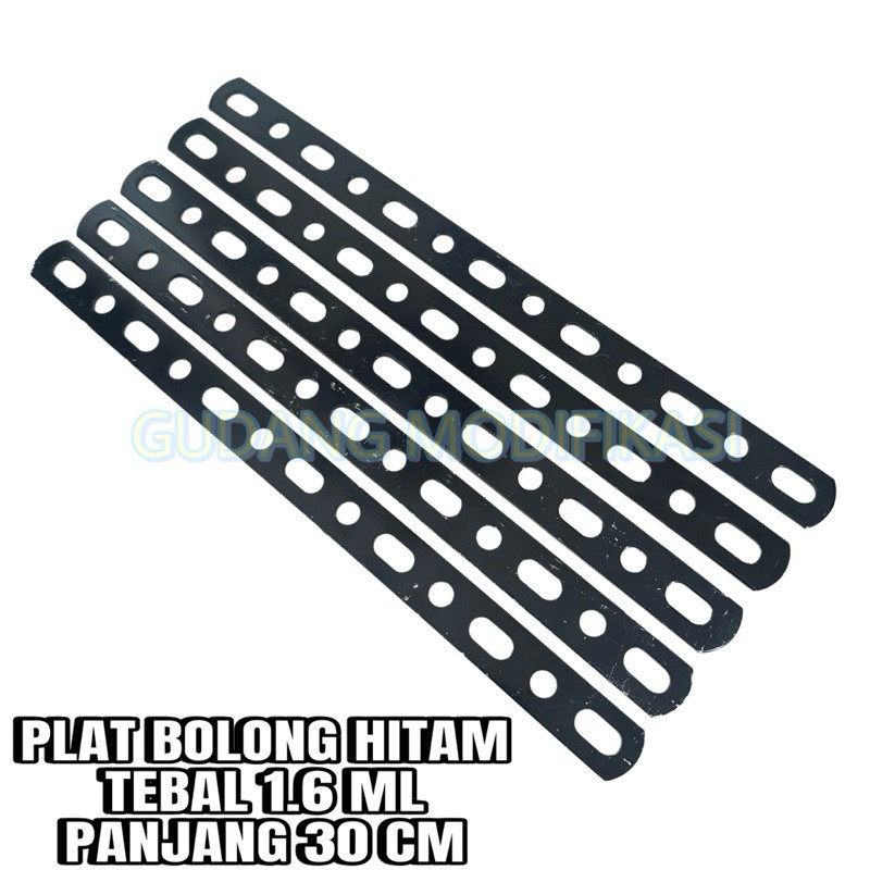 PLAT LUBANG BESI BOLONG HITAM UNIVERSAL 30 CM TEBAL