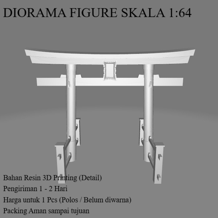 Diorama Miniatur  Gerbang Jepang / Torii Gate  Model 4  Skala 1/64 Mini Figure Diecast