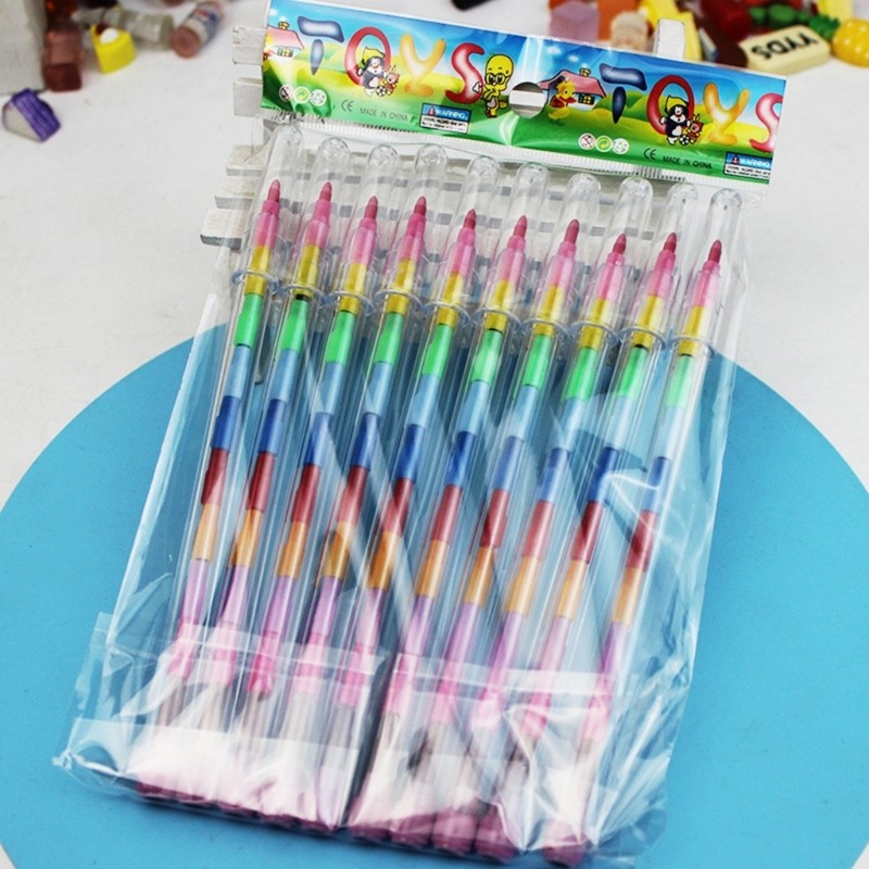 

10/24Pcs Painting Stitching Building Blocks Kid Color Stackable for Kids Detachable Crayon Set J60A