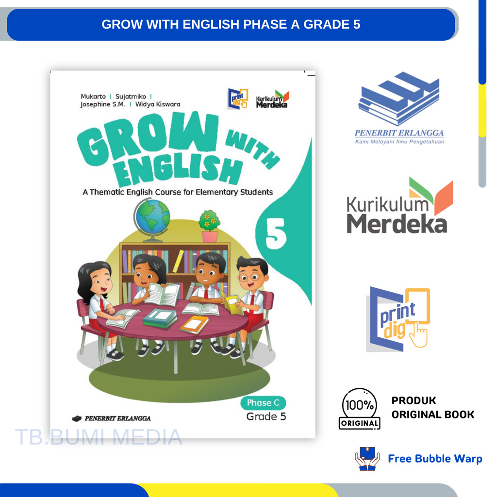 Buku BELAJAR BAHASA INGGRIS Anak Sekolah Kelas 5 SD Kurikulum Merdeka Penerbit Erlangga