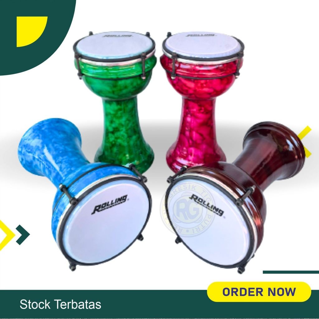 BD50 Dumbuk Pinggang Darbuka Anak Kecil Mika 6 inch/ Dumbuk Hadroh darbuka 6 inch Kayu Mahoni