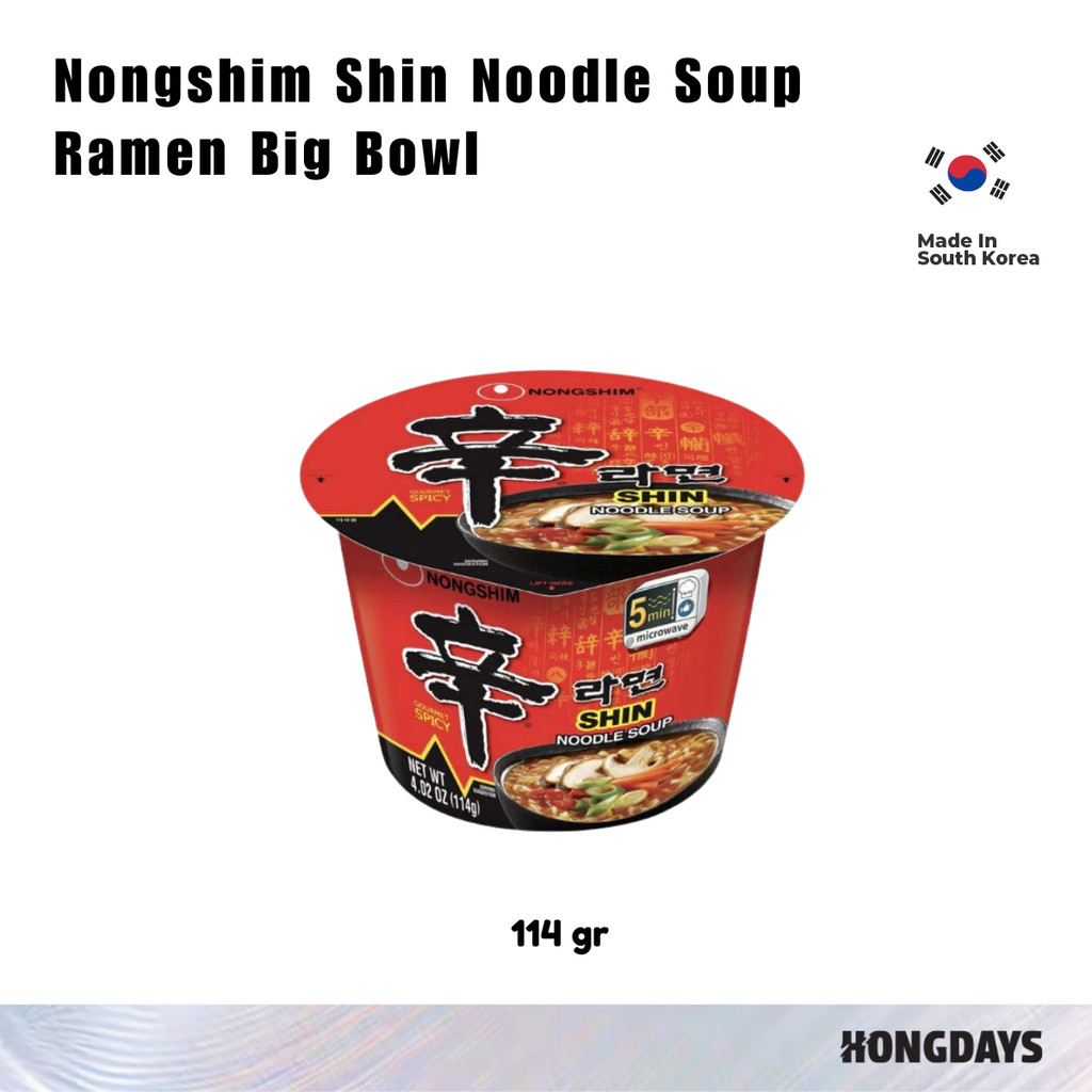 

Nongshim Big Bowl Shin Noodle Soup 114g - Mi Instan Pedas - HONGDAYS