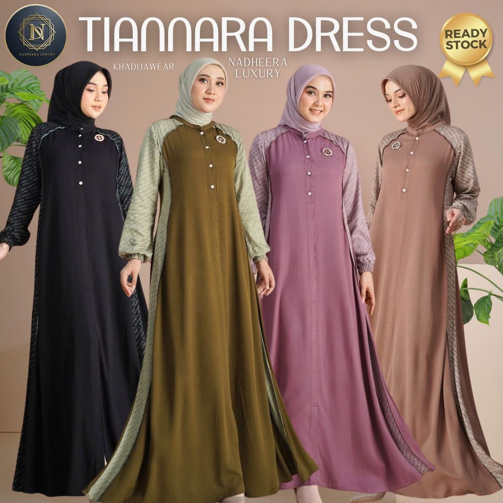 [BISA COD] TIANNARA DRESS NADHEERA LUXURY tianara gamis rayon terbaru sp nadhera nadeera tiannara