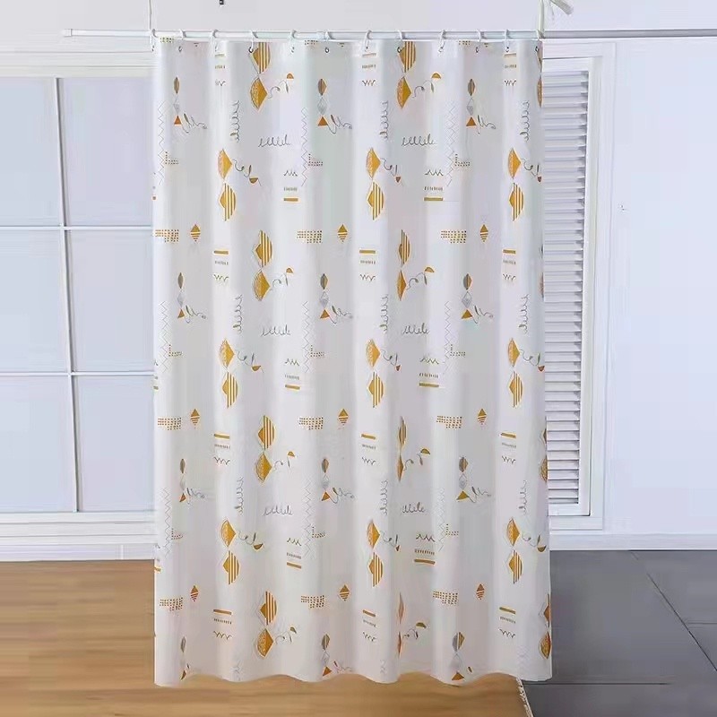 Tirai Gorden Kamar Mandi Anti Air Peva 183cm x 200cm Motif K (Perahu kuning)