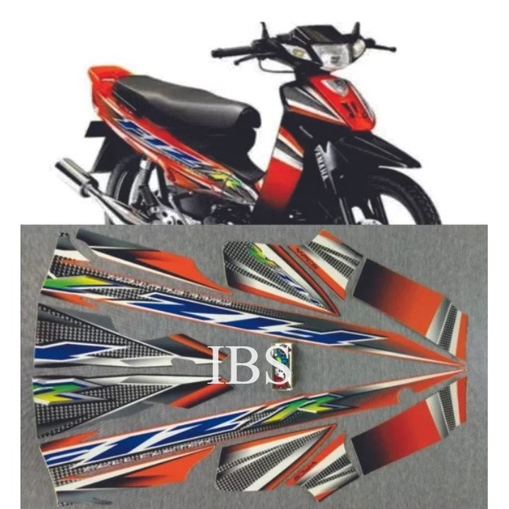 STRIPING FIZR HITAM OREN 2004 ORANYE STIKER STRIPING FIZ R ORANGE Stiker STIKER