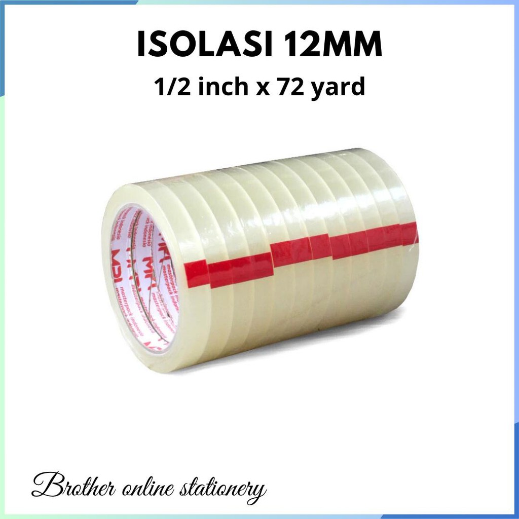 

BOS 1 Rol Lakban Bening Isolasi 1/2 0,5 Inch 12mm 72 Yard