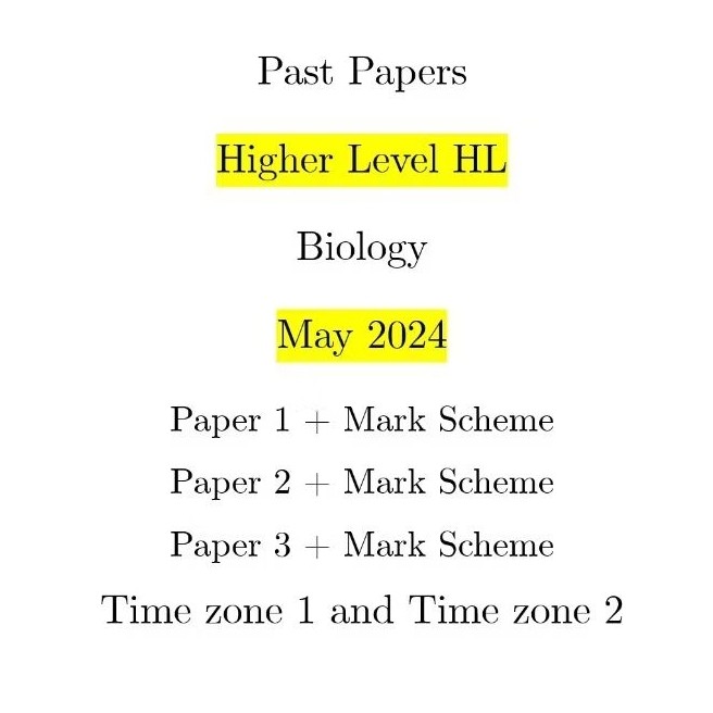 [Hardcopy] IB Diploma Past Papers HL Biology May 2024