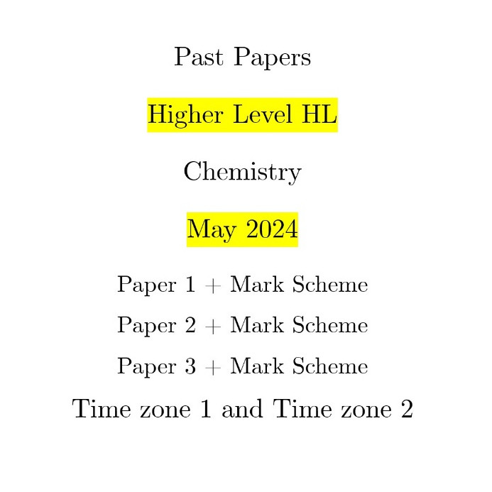 [Hardcopy] IB Diploma Past Papers HL Chemistry May 2024