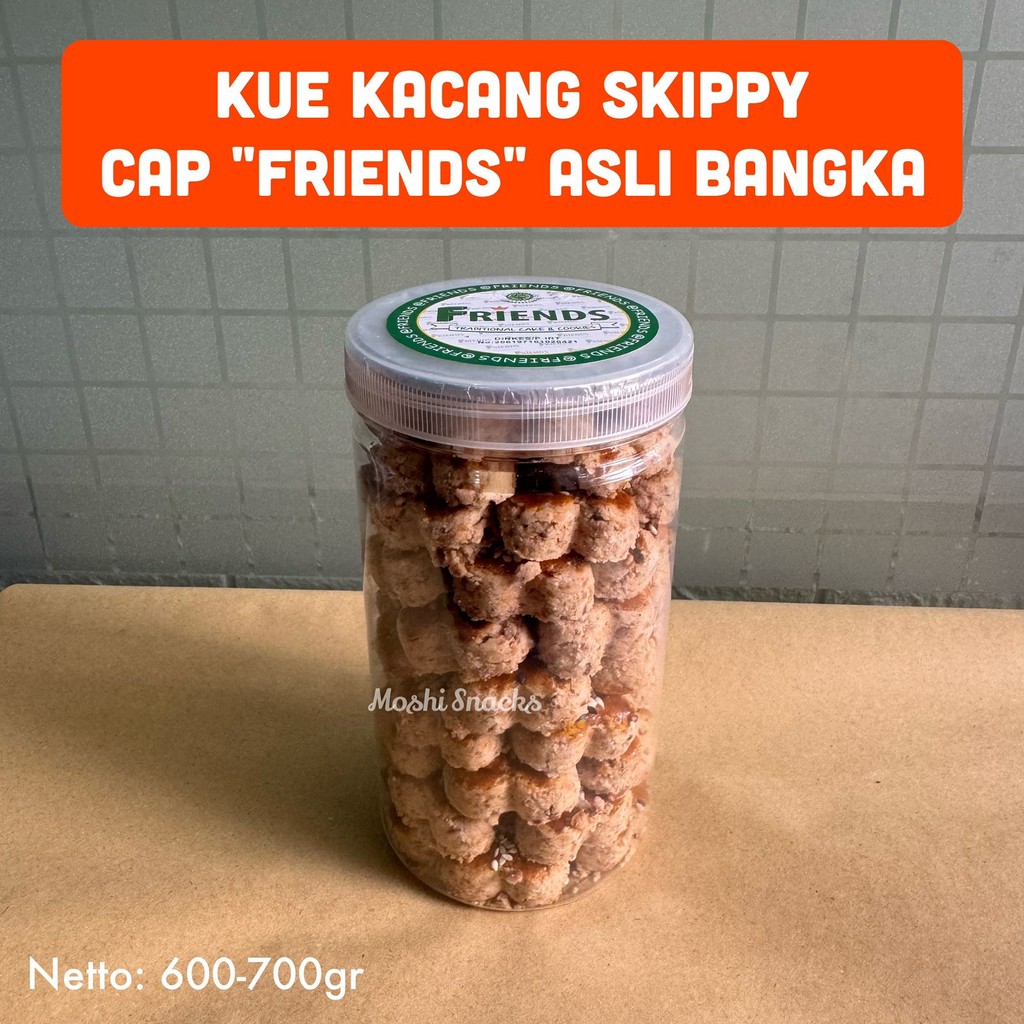 

Kue Kacang Skippy FRIENDS Asli Bangka - Cookies Kue Kering Kacang Enak Halal - Peanut Butter Cookies Premium - Kue Kacang Skipi