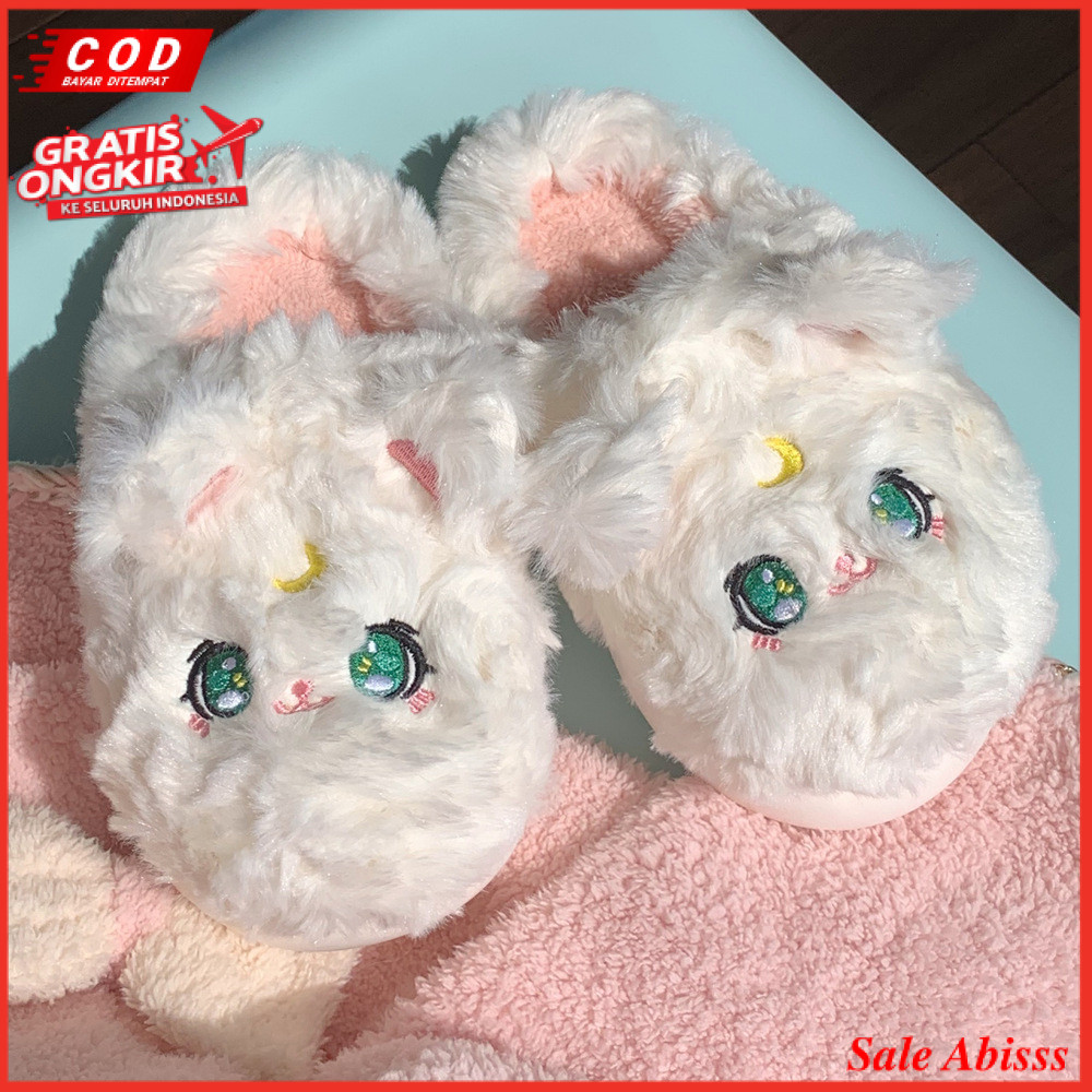 (SNDL-019) SANDAL EMPUK TEBAL / SANDAL BULU KARAKTER ALAS TEBAL / SANDAL RUMAH Marshmellow Bear