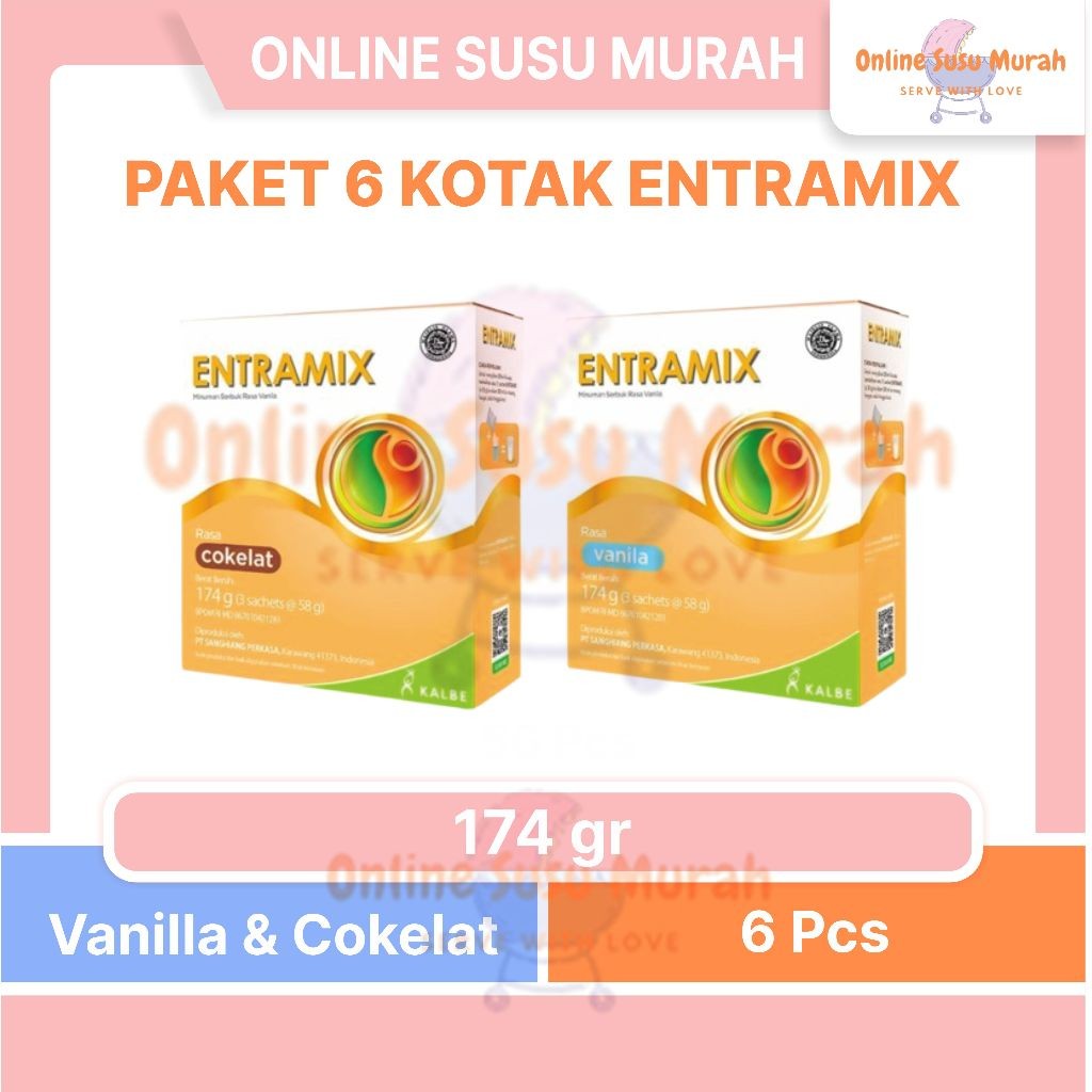 

ENTRAMIX PAKET 6 KOTAK VANILA COKLAT 174GR SUSU DEWASA 174 GR SSKD