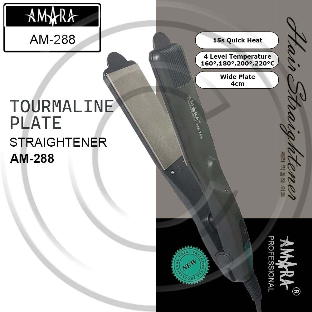 AMARA / AM-288 / Catokan Rambut Plat Lebar (4Cm), Catok 2in1 Professional Lurus & Curly - CO