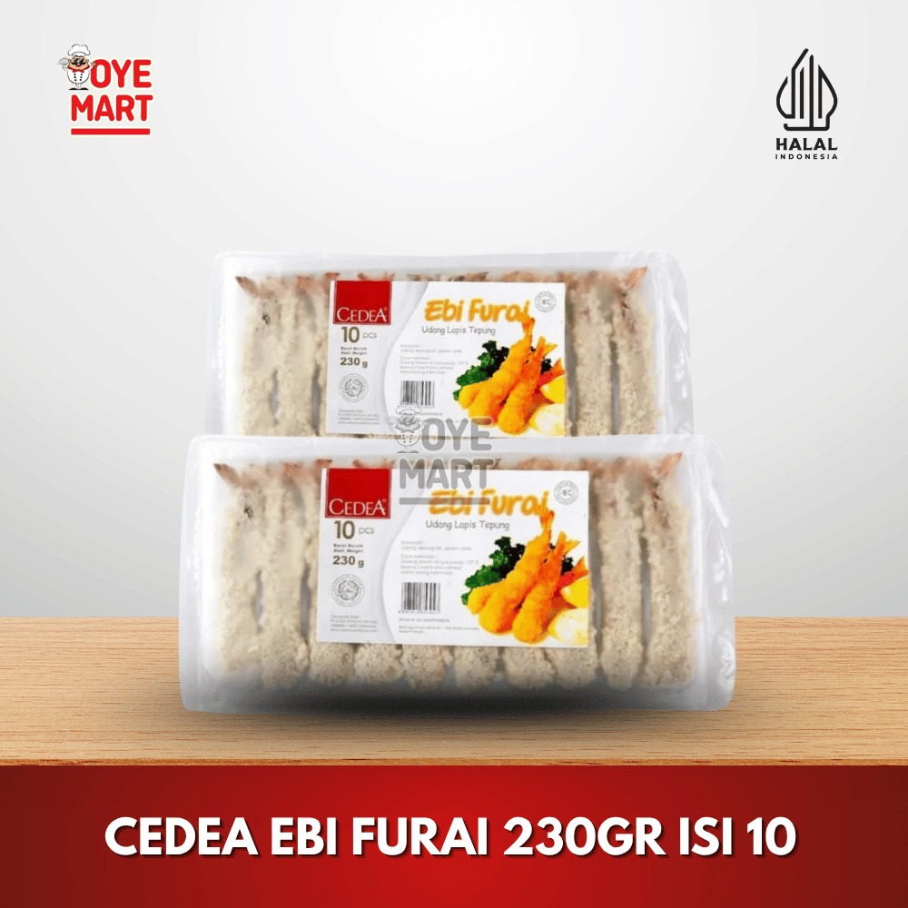 

CEDEA EBI FURAI 230 GR UDANG TEPUNG SIAP GORENG ISI 10