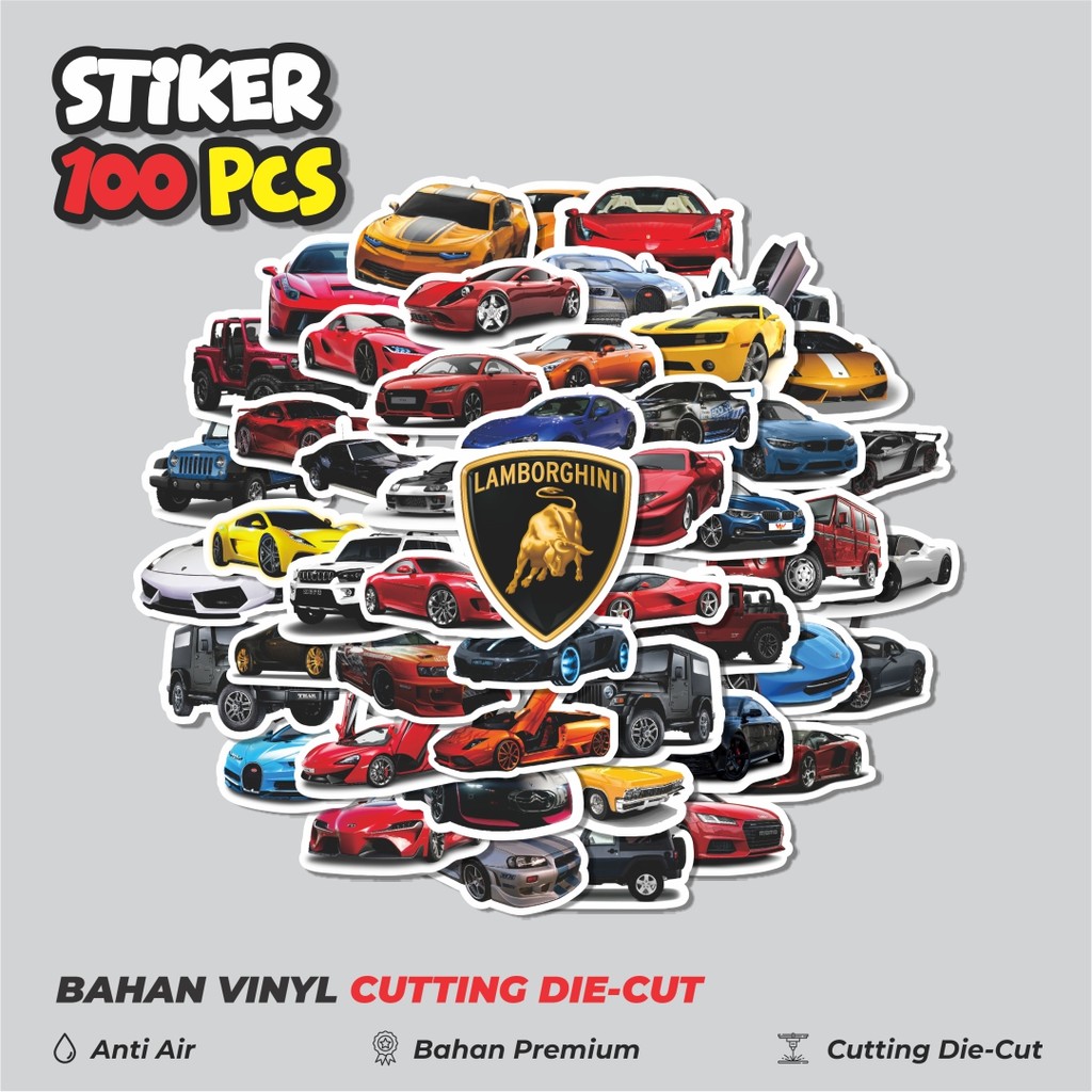 

Terbaru! 50 pcs Stiker Car Sport/Mobil Balap Dekorasi Lucu Kreatif untuk Notebook, Skateboard, HP