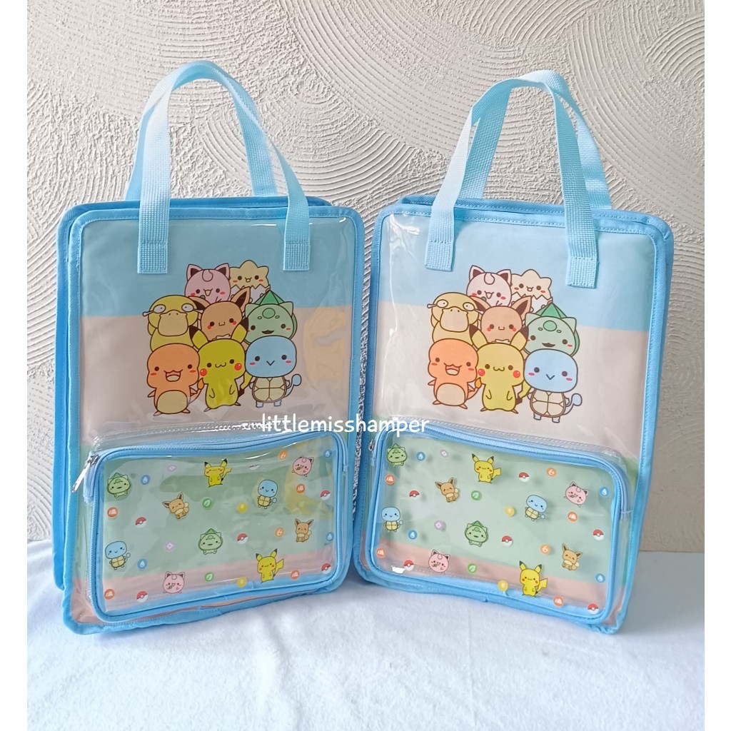 

Ready folder map filing kantong depan mika tas les perlengkapan sekolah anak