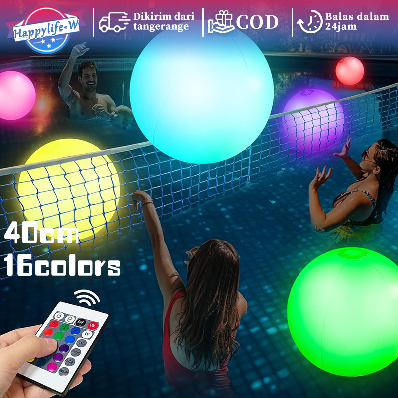 Beach Ball Jumbo Led 40cm Bola Pantai Besar Bola Pantai Tiup Bola Pantai Anak Dewasa Untuk Kolam Ren