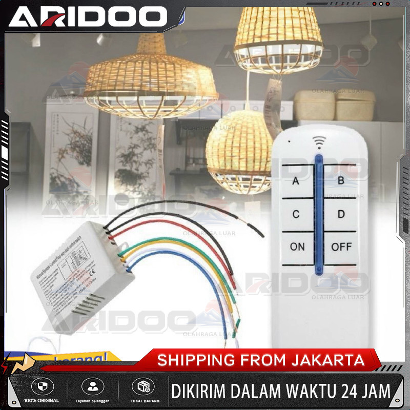 220v Saklar Remote 4 Channel 4x1000w / Remote Control Switch 4 Way/Saklar Remote 4 Channel / 220V 10