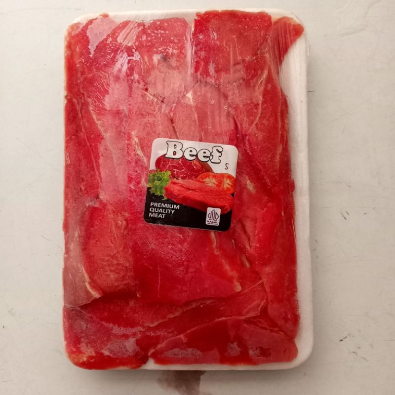 

Beef Sirloin Slice 500gr Beku Lemak 85%