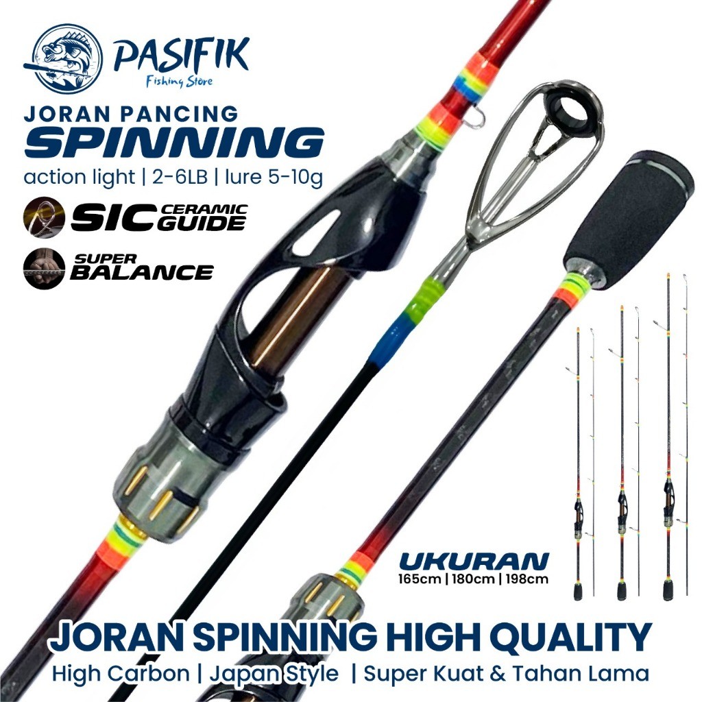 Pusat Alat Pancing - Joran Spinning Lure Action Light Tongkat Pancing Red Rainbow Gen 2 / Rainbow 2-