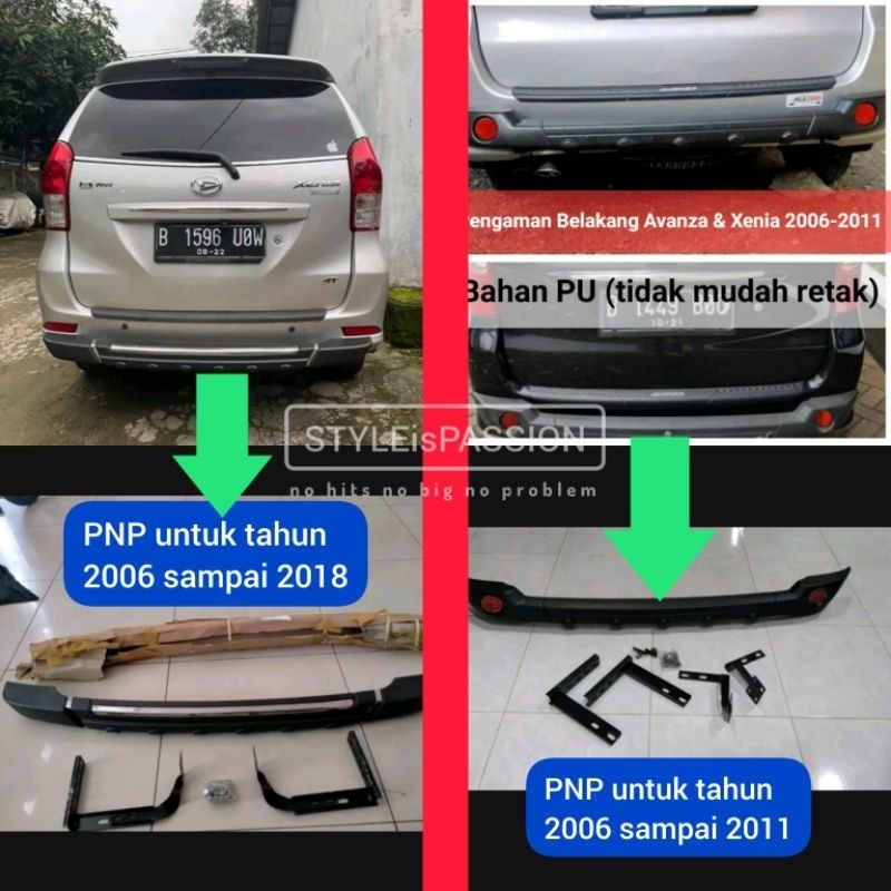 Pengaman belakang Sunrise Avanza Xenia 2006 2007 2008 2011 - TANDUK BELAKANG MOBIL AVANZA LAMA