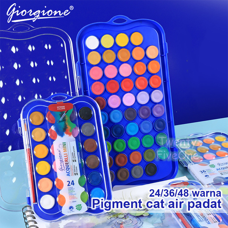 

Giorgione Cat Air Watercolor Paint Set Cat Padat Solid Paint 12/24/36/48 Warna