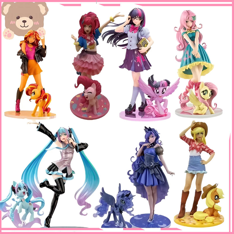 Anime My little Pony Bishoujo Rarity Sunset Shimmer Applejack Twilight Sparkle Pinkie Pie PVC Collec
