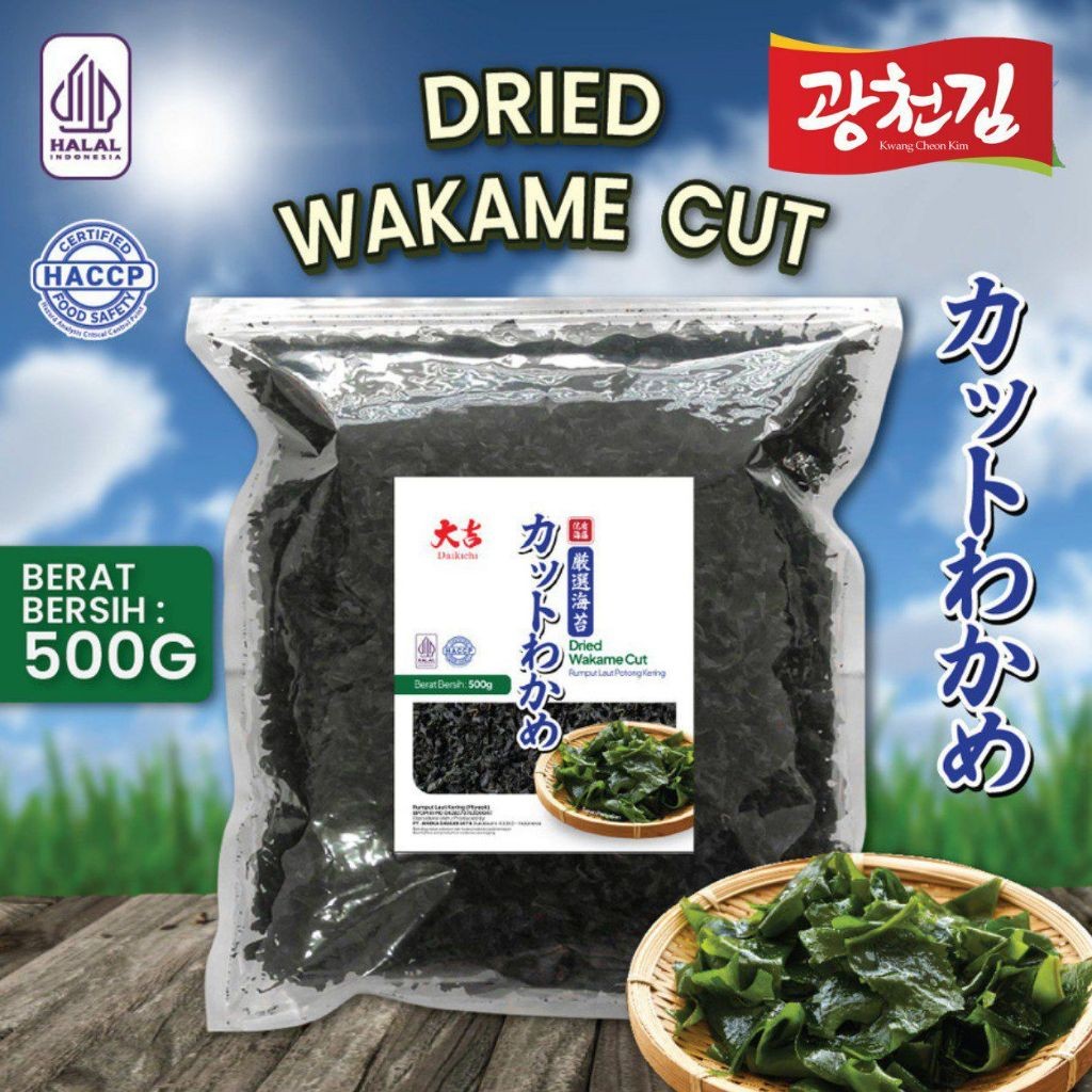 

[HALAL] DAIKICHI DRIED WAKAME CUT 500GR / MIYEOK POTONG / DRIED SEAWEED / MIYEOK MISO SOUP 500GR terlaris