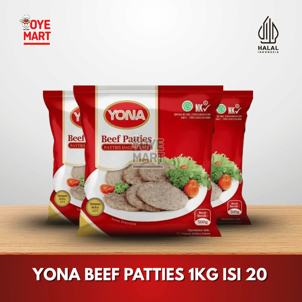 

YONA BEEF PATTIES 1KG ISI 20