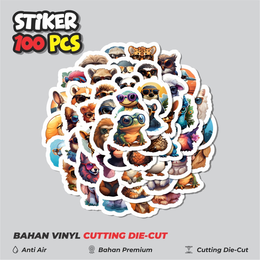 

Terbaru! 50 pcs Stiker Cute Animal [Hewan Hewan] Dekorasi Lucu Kreatif untuk Notebook, Skateboard, HP