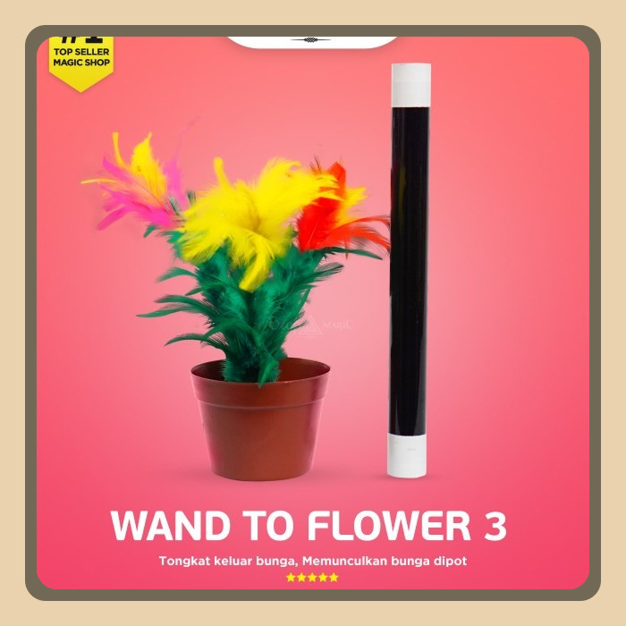 Wand To Flower 3 tangkai - Tongkat jadi bunga - alat sulap tongkat