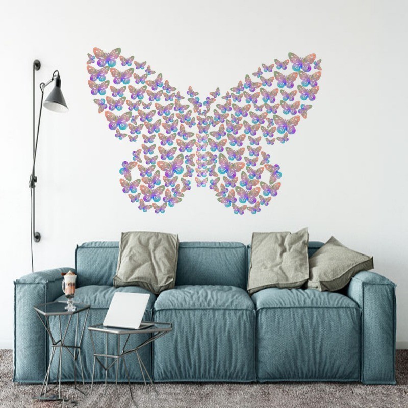 

Unik 12Pcs Sticker Butterfly 3D Kupu-Kupu Dekorasi Dinding Aesthetic Emas Warna-Warni Kupu-Kupu