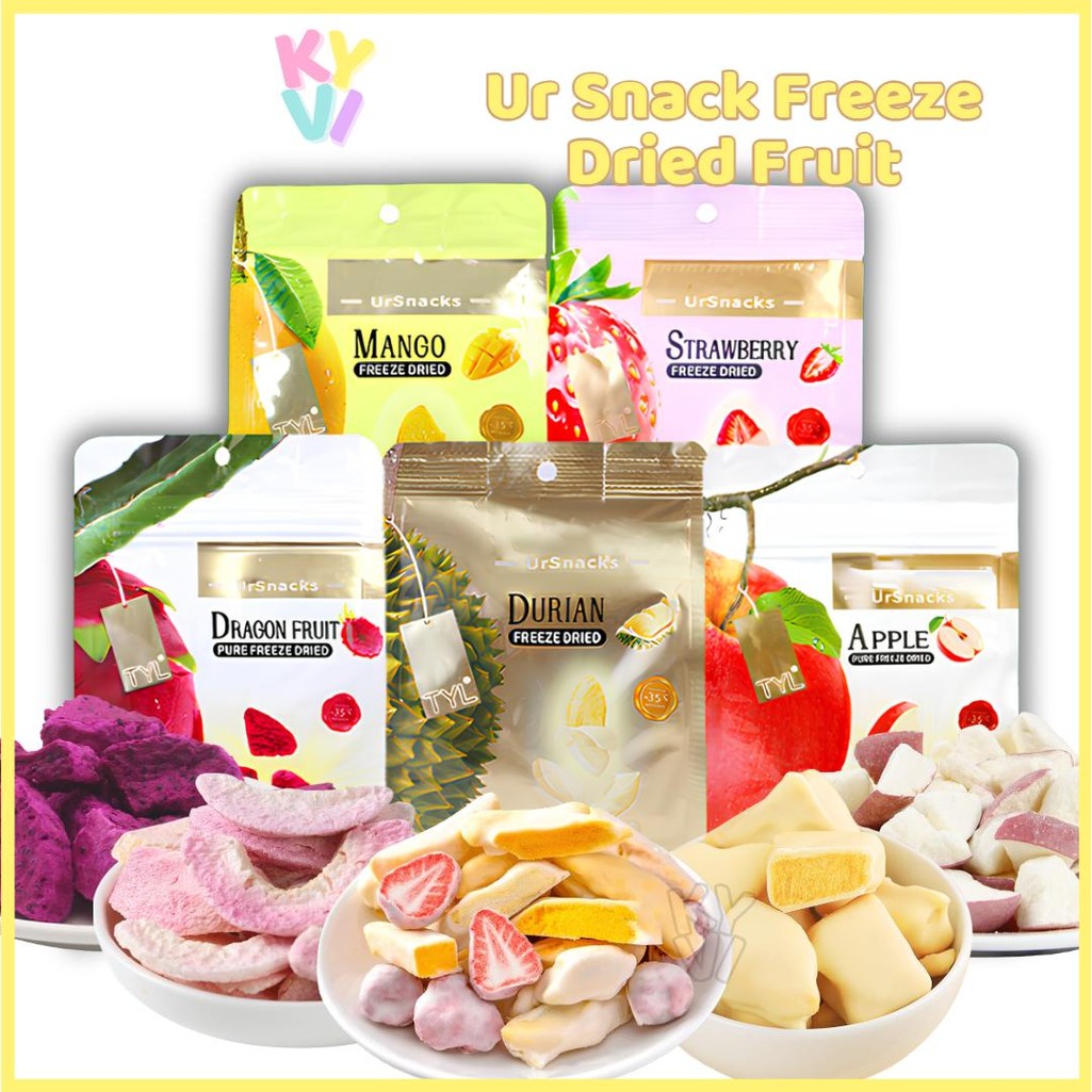 

KYVI - Snack Buah Kering Ur Snack Freeze Dried – Strawberry, Durian, Mango, Peach, Dragon Fruit, & Apple | Cemilan Sehat Viral