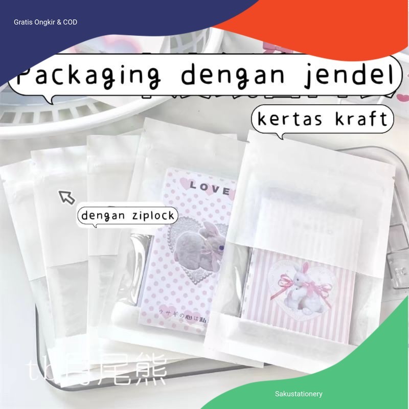 

(min.co 10pcs) Packaging Kemasan Ziplock Kertas Kraft Paperbag Dengan Jendela 9x13CM