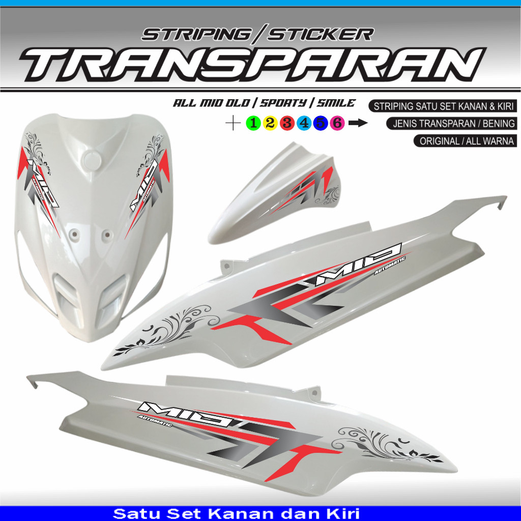 STIKER CUSTOM TRANSPARAN YAMAHA MIO SPORTY /MIO SMILLE STICKER variasi motor