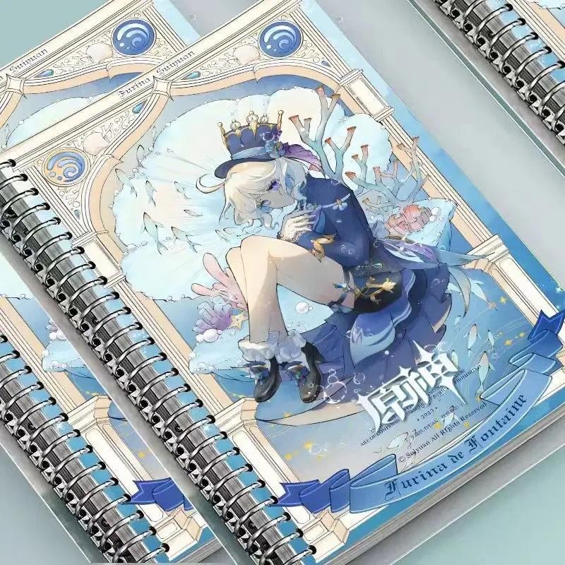 

148*210mm 40 sheets Game Genshin Impact 22 holes Loose-leaf Book Cute Cartoon Focalors Furina Diary Student Notebook kids gift