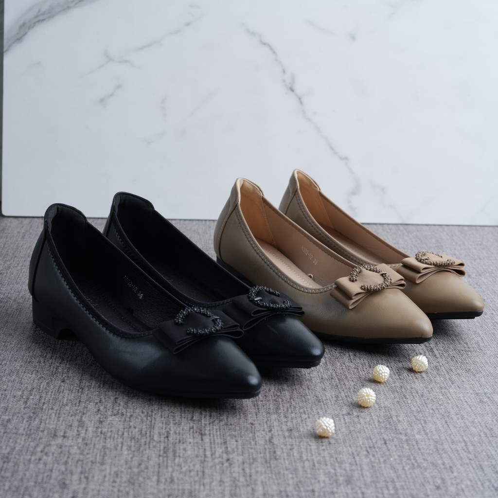 Peter Keiza Sepatu Pantofel Wedges Wanita dengan Pita Formal AS 02-02