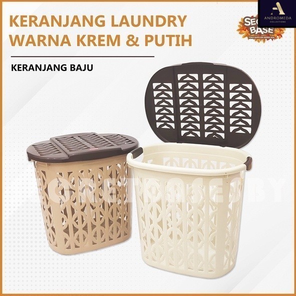 KERANJANG LAUNDRY - Keranjang Baju / Keranjang Pakaian Tutup Plastik Tinggi Serbaguna
