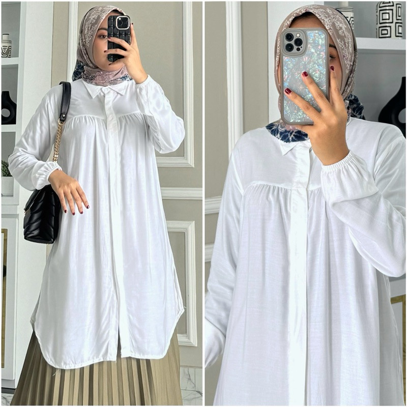 ZV76YA ALIDA tunik by ZALFA OUTFIT / Baju Atasan Wanita muslim Tunik kerja kuliah basic polos rayon 