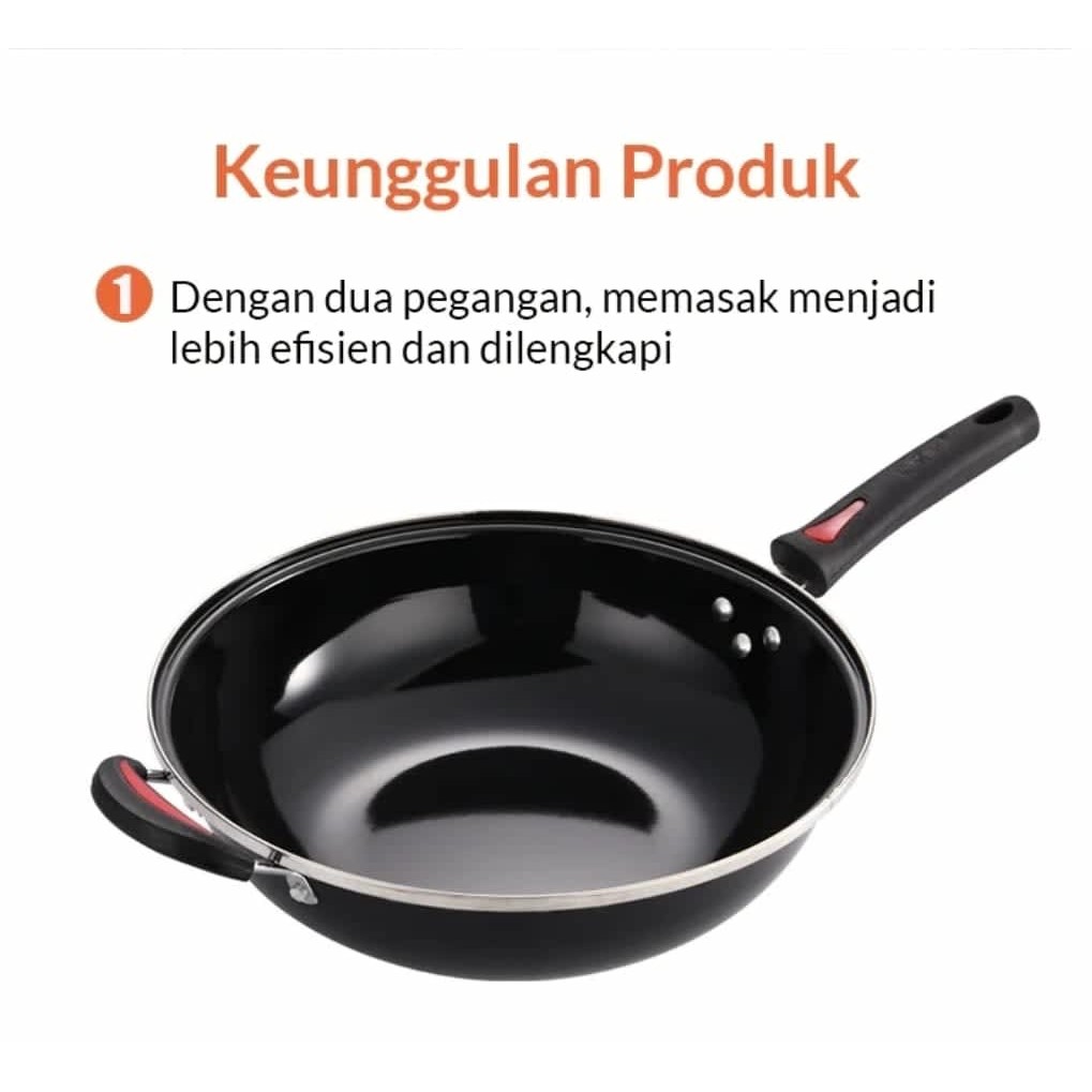 kwali enamel wajan hitam penggorengan