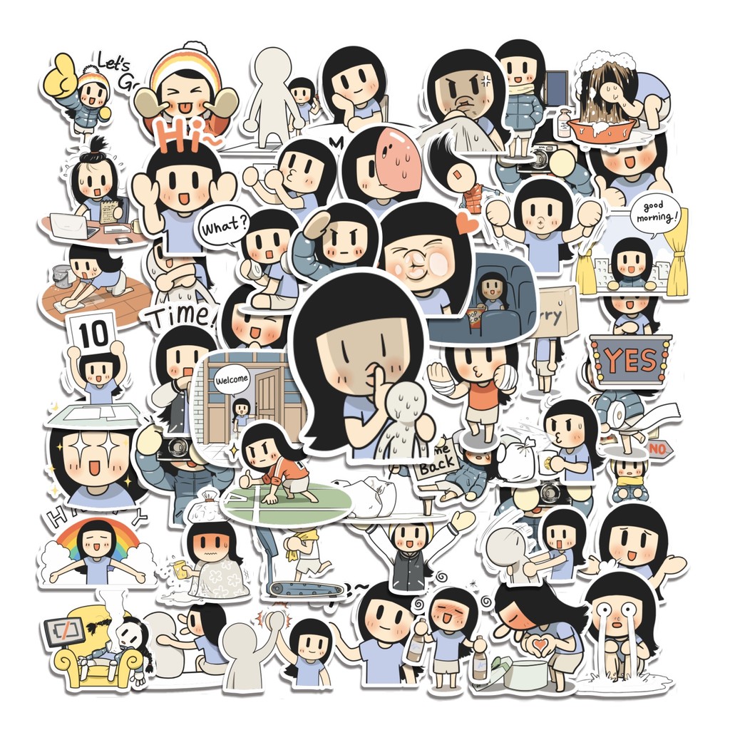 

COD 50 Pcs Stiker Smile Brush Webtoon Lucu Anti Air Untuk Dekorasi Notebook Sepeda Skateboard Handphone DIY