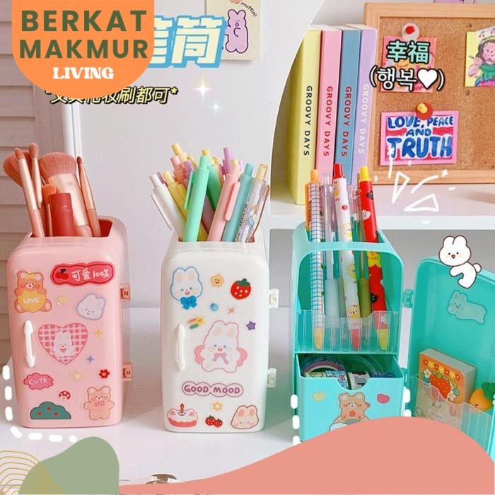 

(BERKAT) ST9865 [COD] Kotak Penyimpanan Kulkas Aesthetic FREE STICKER Tempat Pensil Organizer Stationery Desktop Pencil Holder Tempat Alat tulis