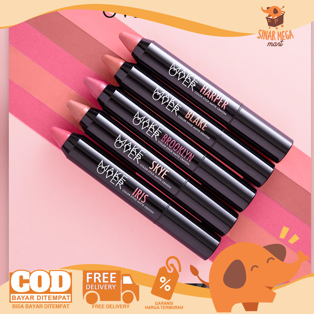 MAKE OVER Color Lip Stick Matte Crayon - Lipstik 2.6gr
